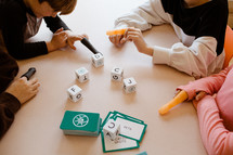 children playing a learning game 