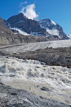 Glacier with ice melt