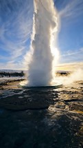 Powerful Icelandic Strokkur Geyser Exploding From The Earth