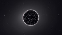 A 3D animated portrayal of a black dwarf star, a celestial remnant in the cosmic expanse	