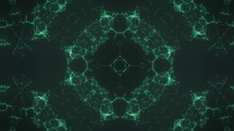 Green Fractal Geometric Circular Mandala Patterns, Continuous, Expanding, Multiplying	