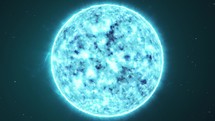 High-temperature blue star orbiting in outer space	