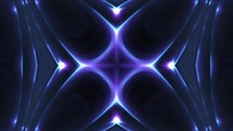 Kaleidoscopic Vj Looping Pattern In Blue Neon Lights.	