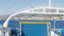 Crossing by ship on the Strait of Messina in Italy