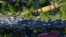 Traffic in the city top view