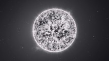 Celestial body: white dwarf star in outer space. 3D Animation	