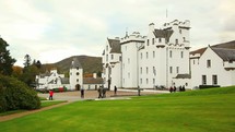 Castle in Scotland and tourists 
