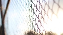 fence at a baseball field 