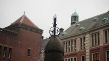 Reveal Vintage Fountain On The Beursplein Square In Amsterdam The Netherlands.