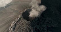 Fuego Volcano eruption in Guatemala, Top down aerial	