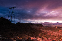 power lines through the desert in Nevada 