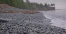 Water Washing over a Rocky Beach