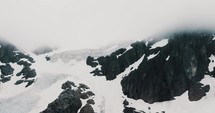 Rocky Mountains In Glaciar Vinciguerra, Ushuaia, Tierra del Fuego, Argentina - Drone Shot