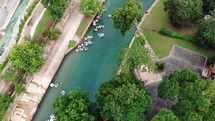 Aerial of Tubing the Comal River