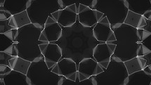 Fractal Kaleidoscope Seamless Vj Loop, Grayscale, Black Background	