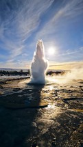 Powerful Icelandic Strokkur Geyser Exploding