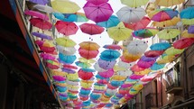 Street Of Catania with Umbrellas art Work 