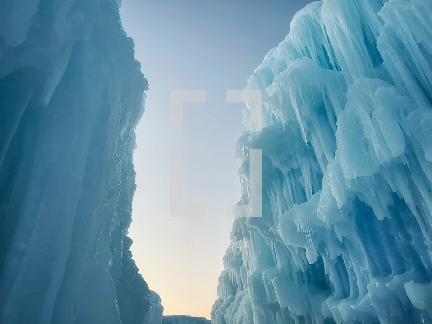 icebergs in a frozen landscape 