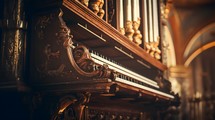 Keys and pipes of an organ