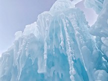 icebergs in a frozen landscape 
