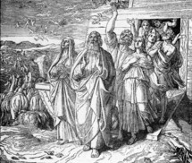 Noah's family leaving the Ark, Genesis 8: 18-19