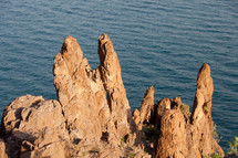 red rocks on a shore in Teneriffa, Spain 