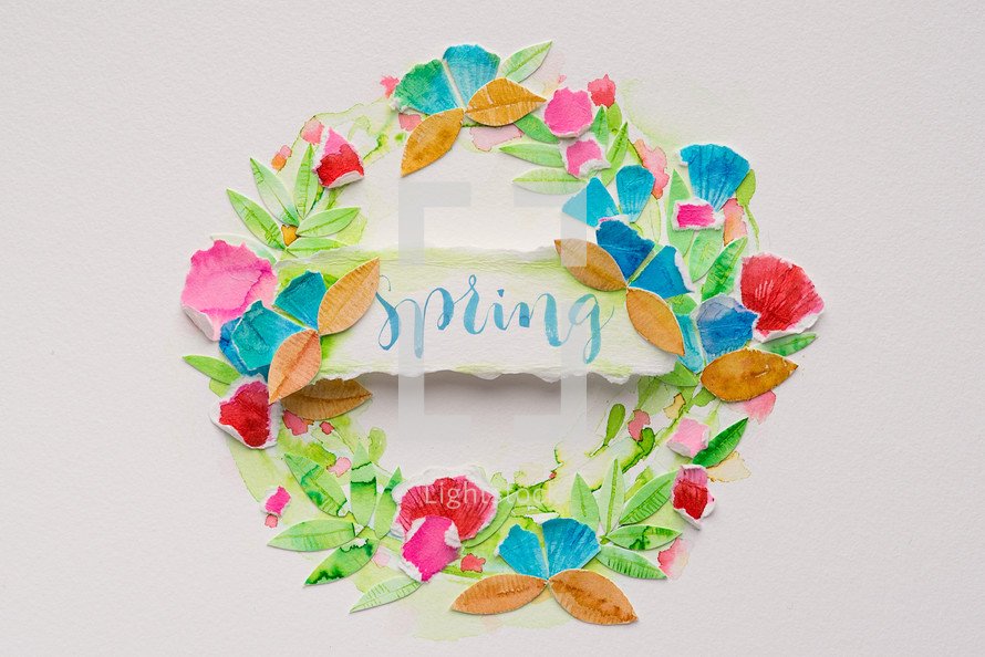 spring paper wreath 