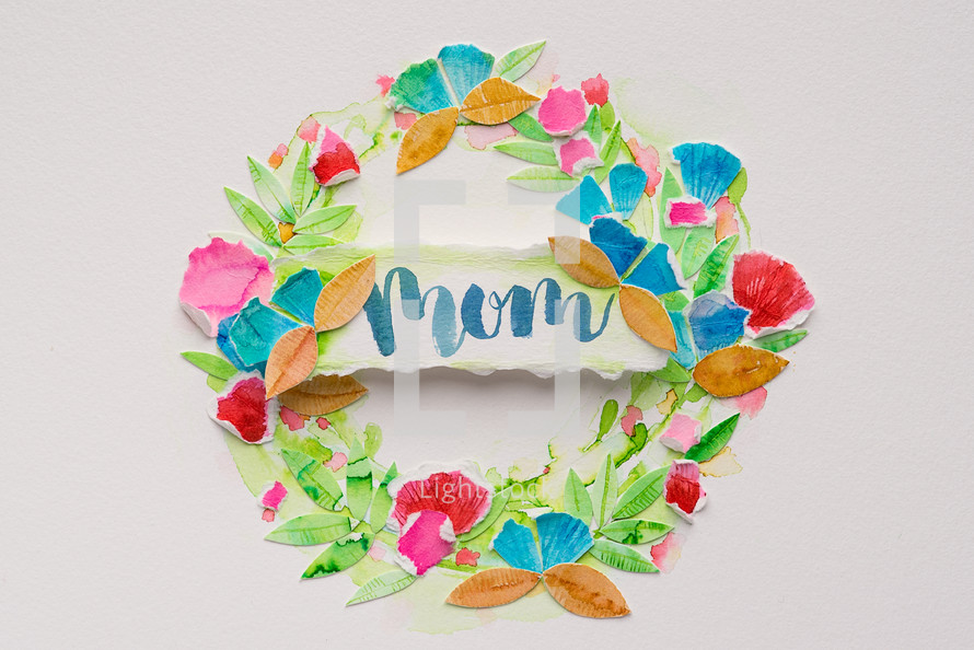 paper flowers mother's day wreath 