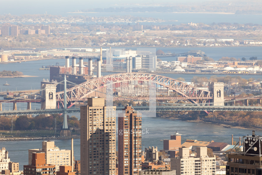 bridge and NYC skyline 