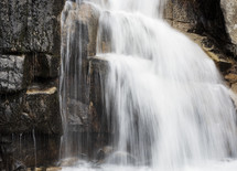 flowing water in a waterfall 