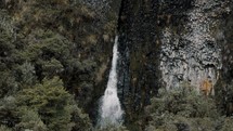 Scenic Waterfall At Cayambe Coca Ecological Reserve In Napo, Ecuador - slow motion	