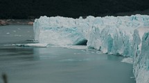 Glaciar Perito Moreno With Glacier Cave on Lago Argentino, Argentine Patagonia. wide shot