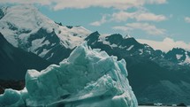 Icebergs At Perito Moreno Glacier Floating On Lago Argentino In Santa Cruz Province, Patagonia, Argentina. Aerial Shot