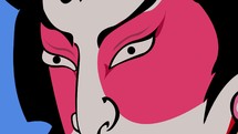 Dramatic Japanese Kabuki Character