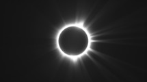 Sun, Moon and earth aligned for Total Solar Eclipse. Seamless Loop	