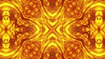 Bright gold Kaleidoscope abstract liquid effect, Seamless Loop	