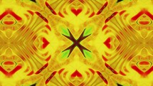 Yellow Abstract Kaleidoscope effect, Seamless loop	