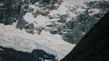 Glacier On The Rocky Mountains Of Patagonia In Argentina - Drone Shot