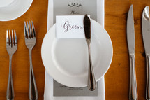 groom place setting 