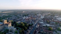 Cathedral in the City of St Albans in the UK Aerial View