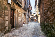 old street in La Alberca, Salamanca, Spain