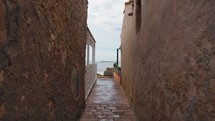 Street to the sea port in Marzamemi Sicily city