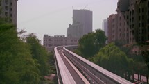 Dubai Monorail Trip By Train Between The Trees Of The City