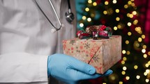 A doctor bringing the magic of Christmas in his work 