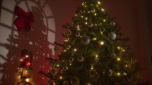 Christmas tree and nutcracker background 