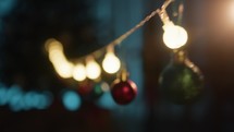 Christmas Strip Lights And Colored Balls