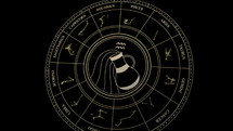 AQUARIUS Sign in the Zodiac Wheel With Star Constellations