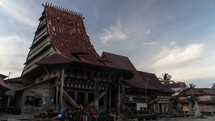 Nias Island, North Sumatra, Indonesia -Bawomataluo Traditional Village House Building Architecture