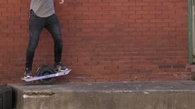 a person riding a one wheel skateboard 