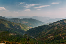 rural landscape of mountains in Myanmar